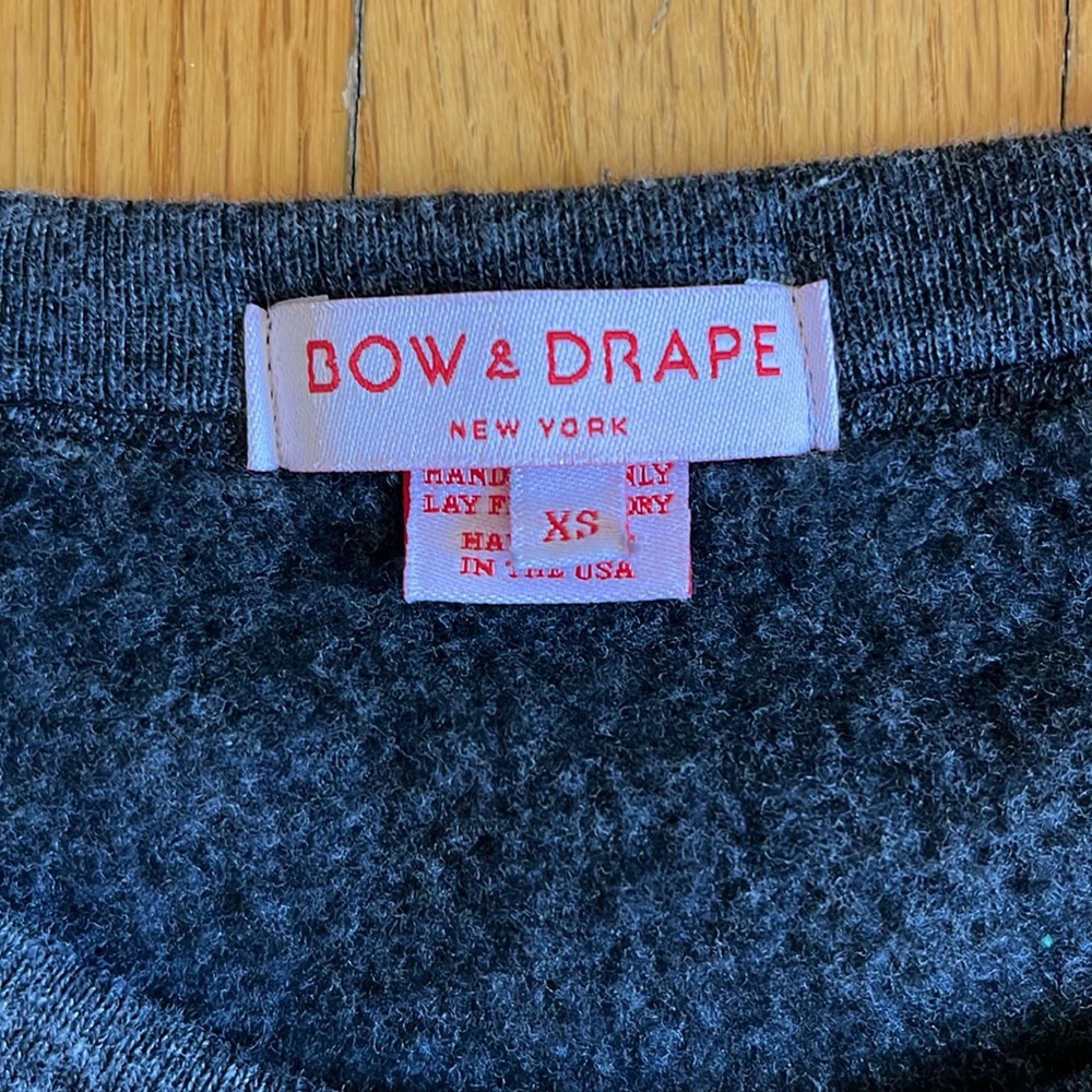 Bow And Drape Short Sleeve Sweatshirt - image 2